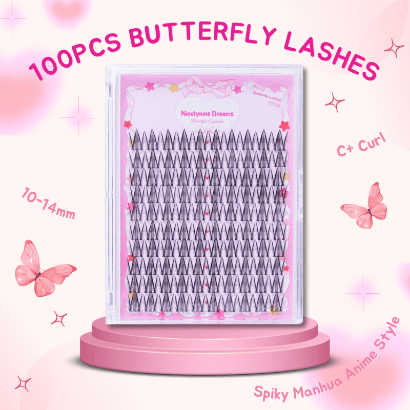 100pcs butterfly lashes 10 14mm c curl