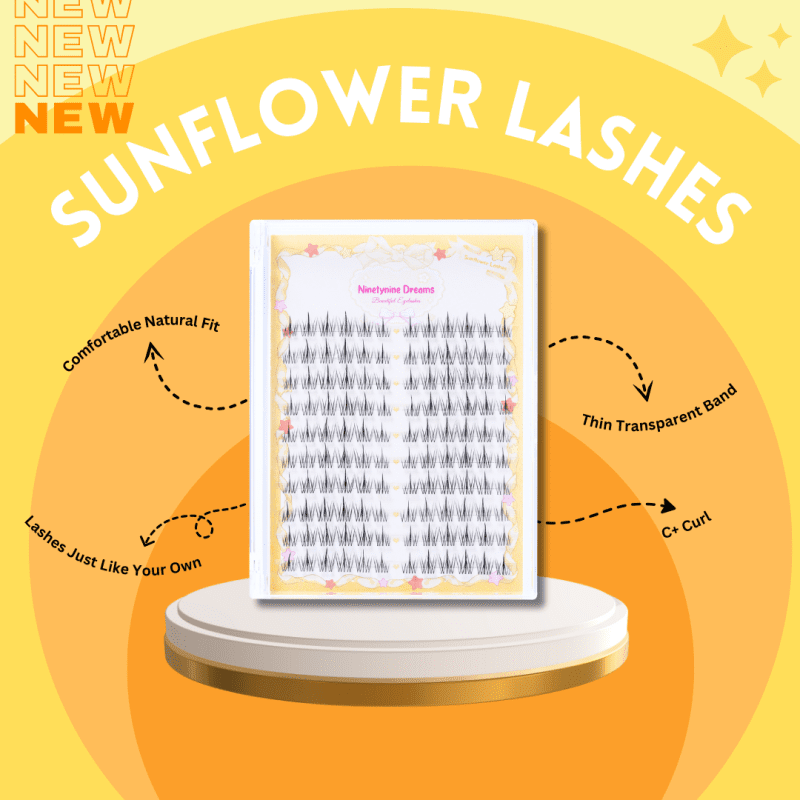 ninetynine dreams 120pcs sunflower lashes poster graphic details