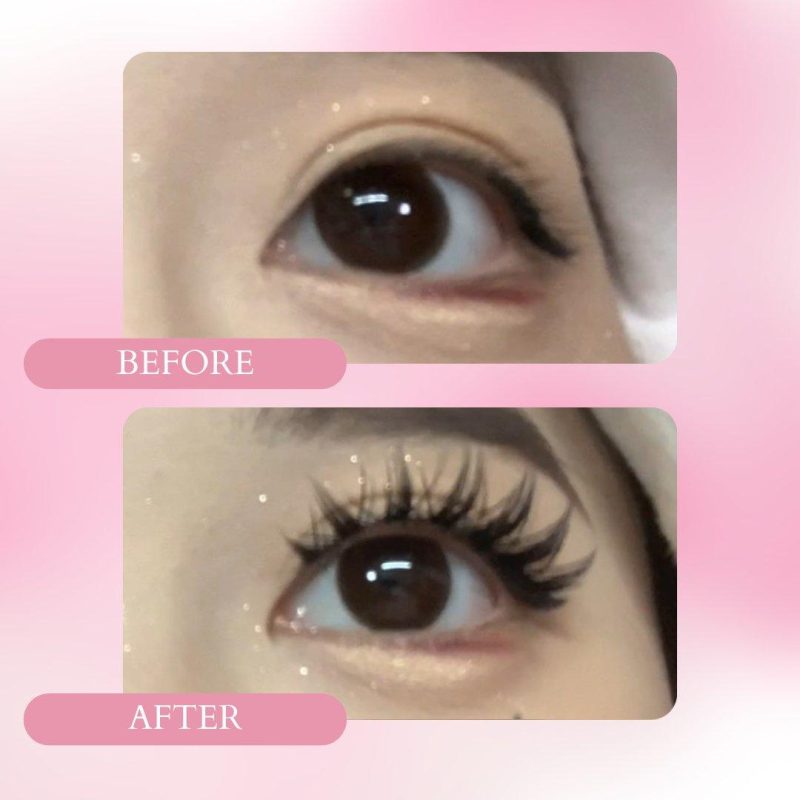 ninetynine dreams 5 pairs bunny ear lashes before after