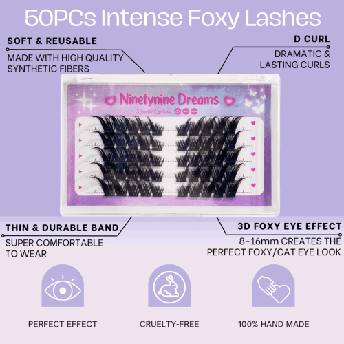 ninetynine dreams 50pcs intense foxy lashes poster