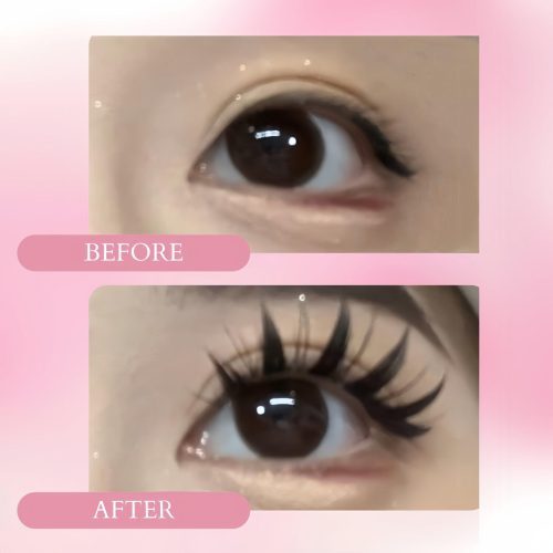 ninetynine dreams 70pcs bunny ear lashes before after