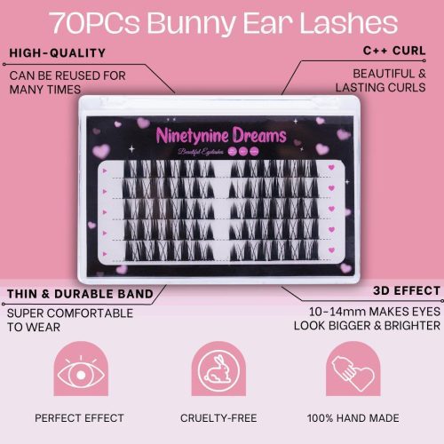 ninetynine dreams 70pcs bunny ear lashes poster